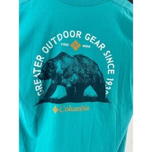 Columbia Graphic T Shirt Bear Outdoor Gear Teal Mens‎ Size L